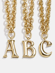 Chunky Charm Initial Necklace - Gold
