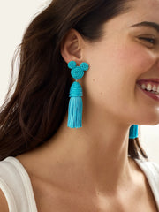 Disney Mickey Mouse Tassel Earrings - Blue