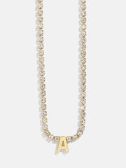 Ruth Initial Tennis Necklace - Gold/Pavé