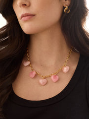 Esme Statement Necklace - Gold/Pink