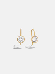 Fallon 18K Gold Bezel Earrings - Gold/Pavé