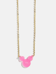 Disney Mickey Mouse Acrylic Custom Necklace - Translucent Magenta