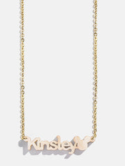 Disney Mickey Mouse Acrylic Custom Nameplate Necklace - Blonde Marble