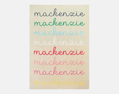 Script Ombre Name Custom Blanket - Beige/Multi