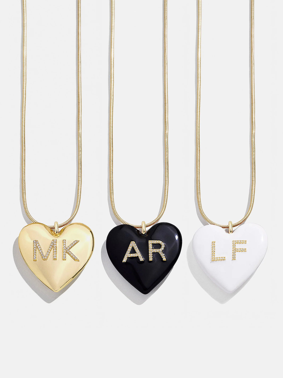 Millie Bubble Heart Custom Initial Necklace - Gold