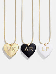 Millie Bubble Heart Custom Initial Necklace - Gold