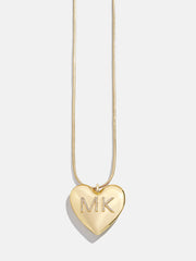 Millie Bubble Heart Custom Initial Necklace - Gold