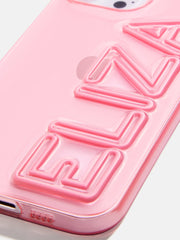 Fine Line Custom iPhone Case - Transparent Pink/Pink