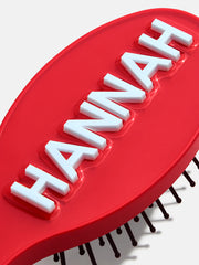 Mini Block Font Custom Hair Brush  - Red/Light Blue