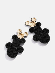 Disney Mickey Mouse Beaded Statement Earrings - Black