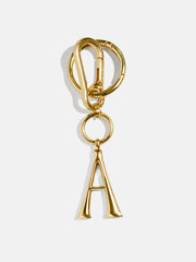 Gold Initial Enamel Bag Charm - A