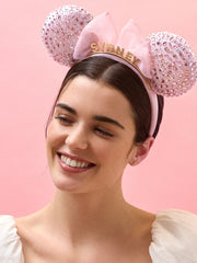 Disney Minnie Mouse Soft Pink Custom Ears Headband - Custom Soft Pink Minnie Mouse Ears