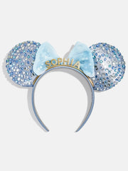 Disney Minnie Mouse Crystal Blue Custom Ears Headband - Minnie Mouse Crystal Blue Custom Ears