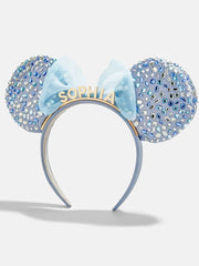 Disney Minnie Mouse Crystal Blue Custom Ears Headband - Minnie Mouse Crystal Blue Custom Ears