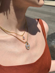 Thalia Reversible Pendant Necklace - Gold/Pavé