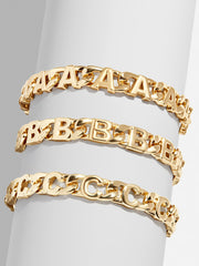 Repeating Initial Bracelet - A