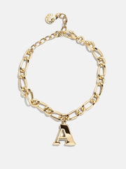 Chunky Charm Initial Bracelet - Gold