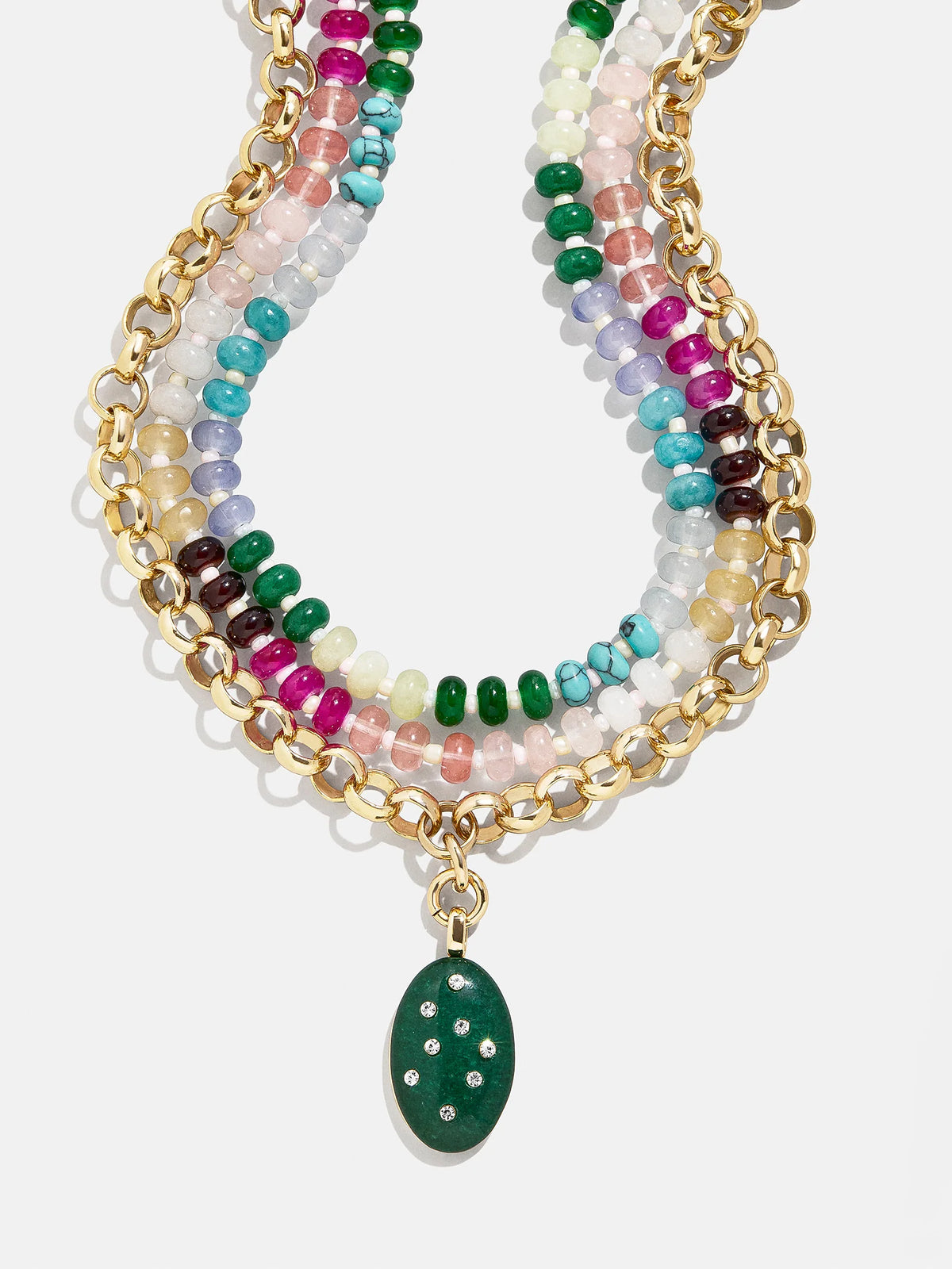 Aurora Semi-Precious Layered Necklace - Gold/Multi