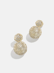 Ann Drop Earrings - Gold/Pavé