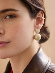 Ann Drop Earrings - Gold/Pavé