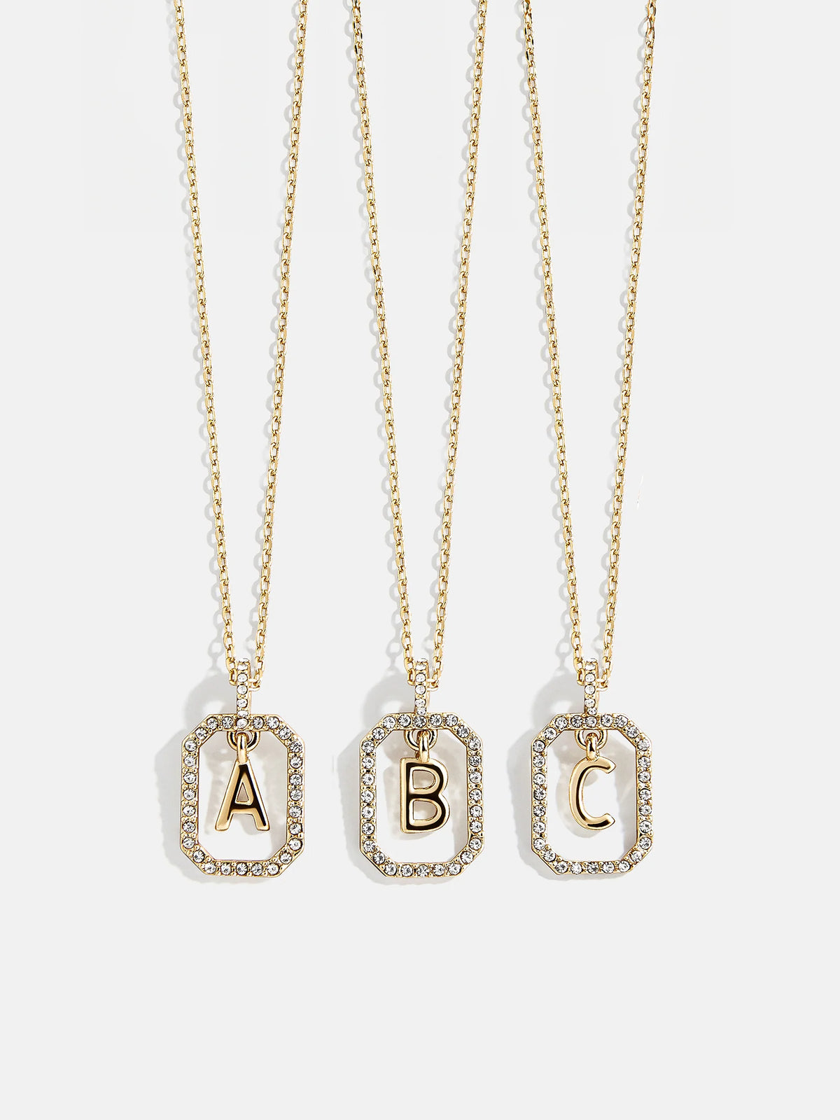 Alicia Initial Necklace - Gold/Pavé