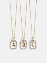 Alicia Initial Necklace - Gold/Pavé