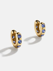 Sydney 18K Gold Birthstone Earrings - Sapphire