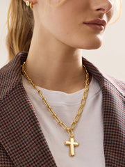 Hope Statement Cross Necklace - Bubble Cross