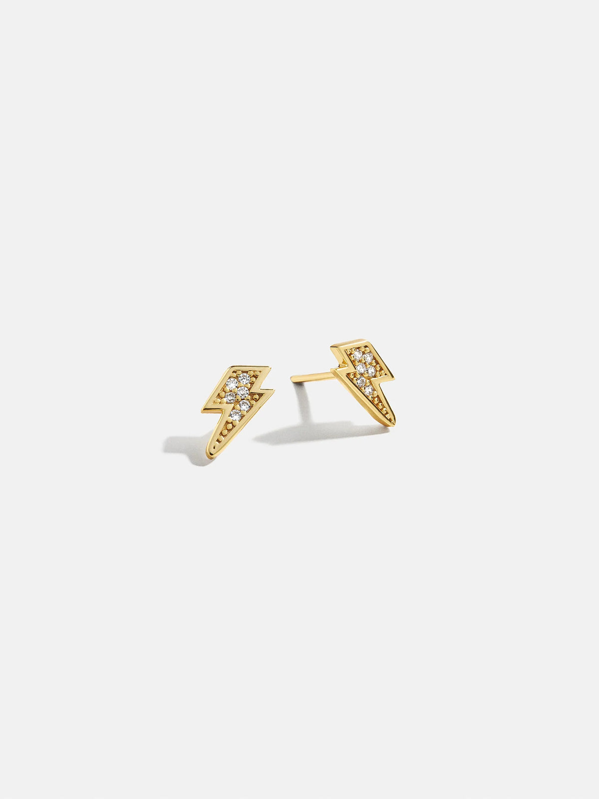 18K Gold Celestial Delicate Stud - Lightning Bolt