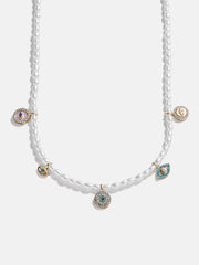 Frida Evil Eye Necklace - White/Blue