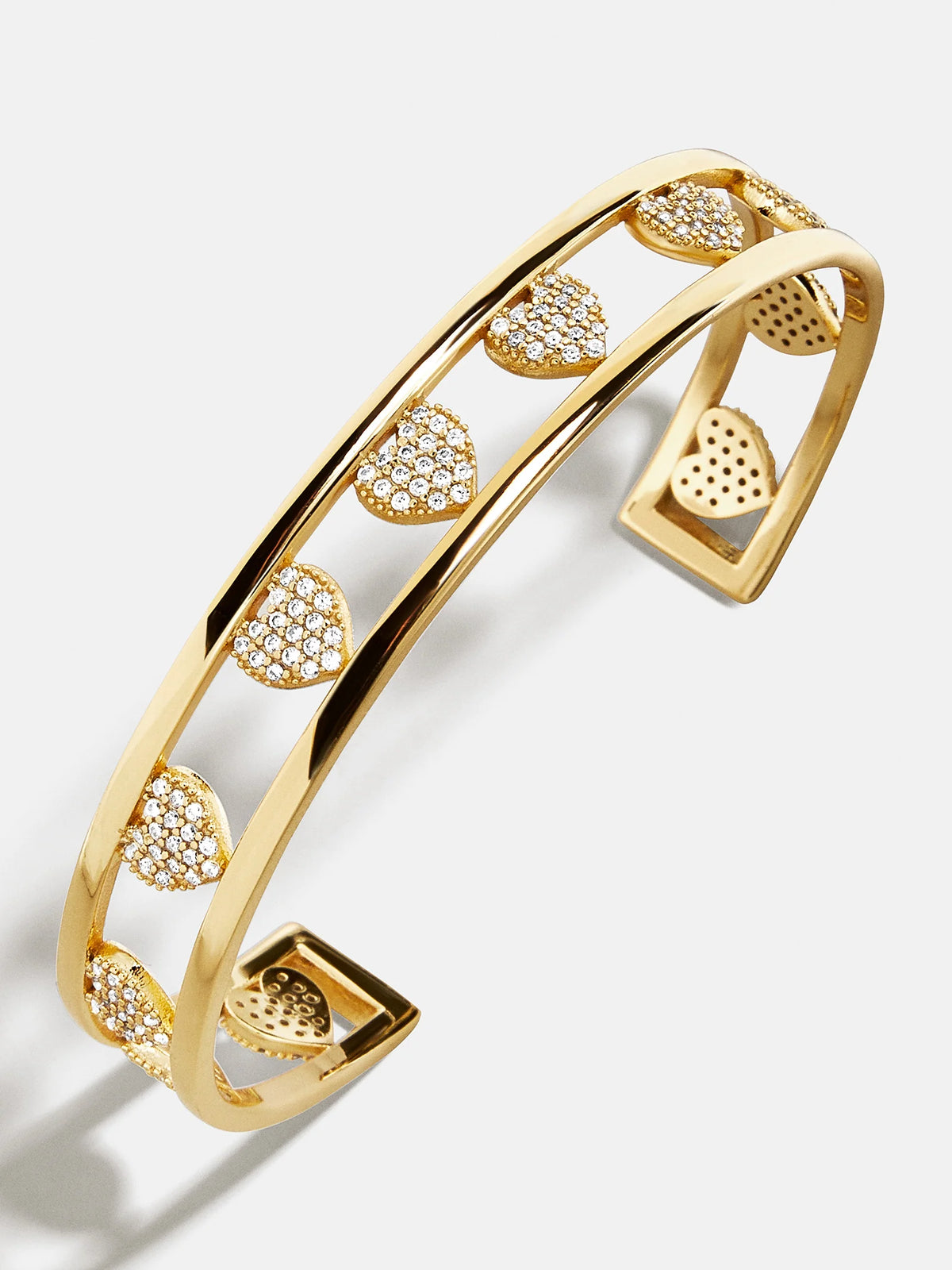 18K Gold Heart Cuff Bracelet - Heart