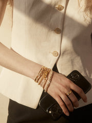 18K Gold Heart Cuff Bracelet - Heart