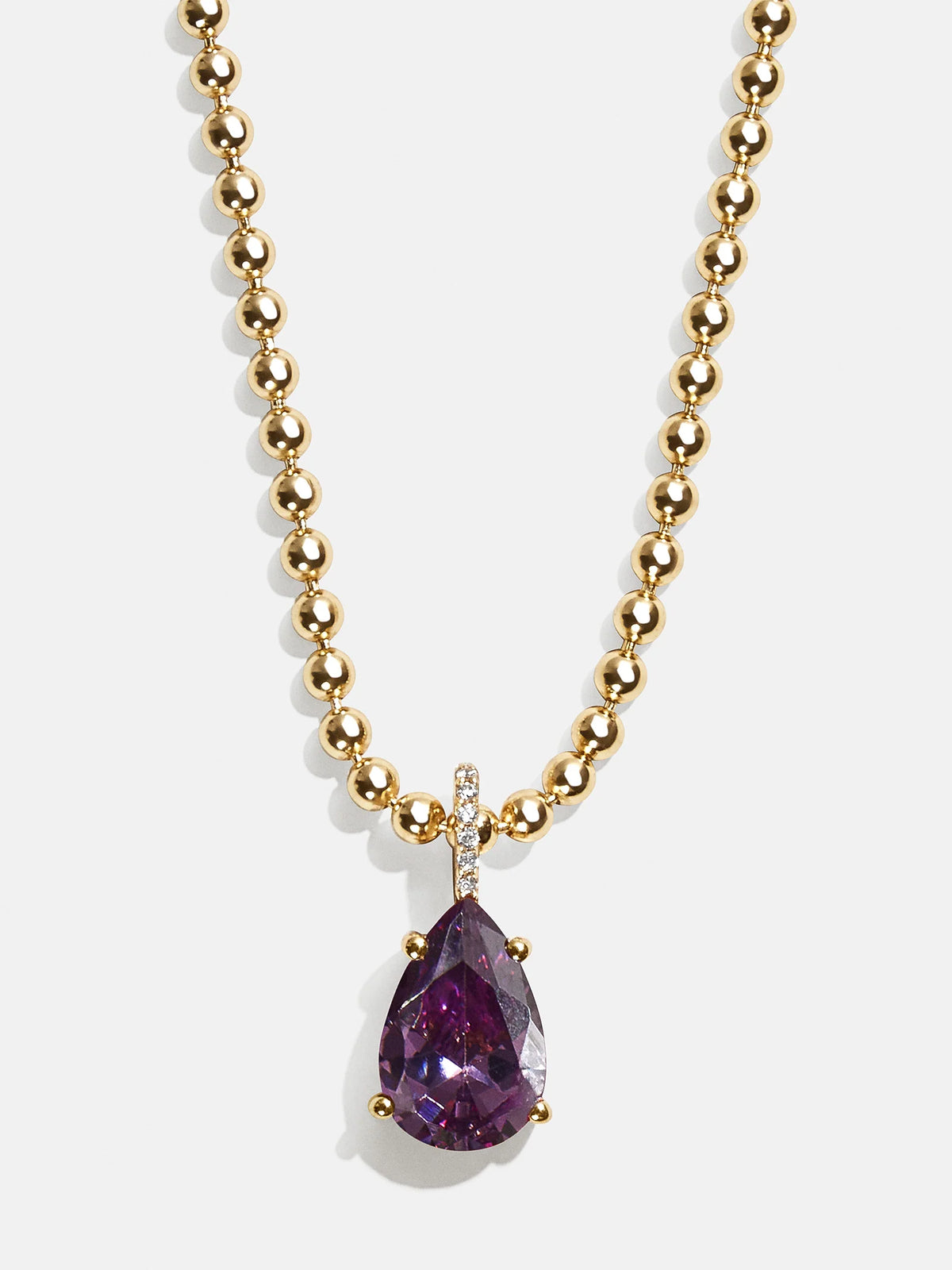 Esther 18K Gold Birthstone Necklace - Amethyst