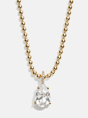 Esther 18K Gold Birthstone Necklace - Crystal