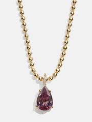 Esther 18K Gold Birthstone Necklace - Light Amethyst