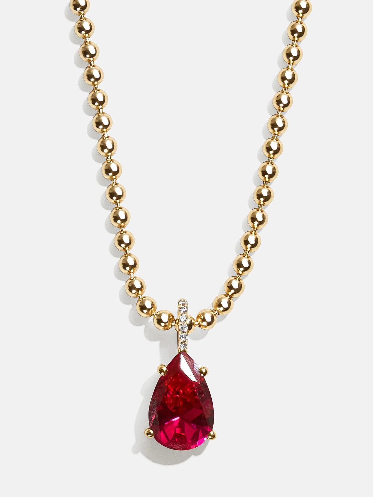 Esther 18K Gold Birthstone Necklace - Ruby