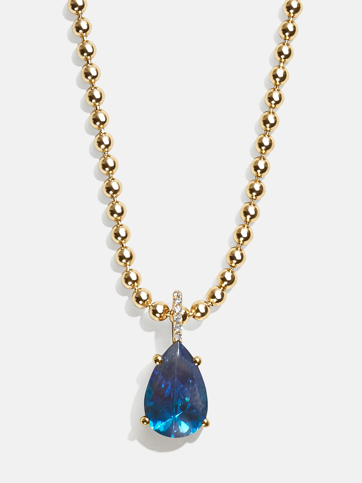 Esther 18K Gold Birthstone Necklace - Blue Zircon