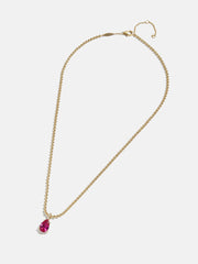 Esther 18K Gold Birthstone Necklace - Ruby