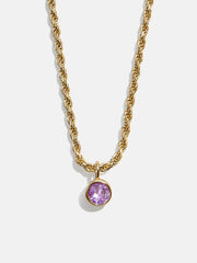 18K Gold Florence Birthstone Necklace - Light Amethyst