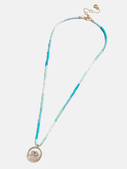Evil Eye Semi-Precious Necklace - Gold/Blue
