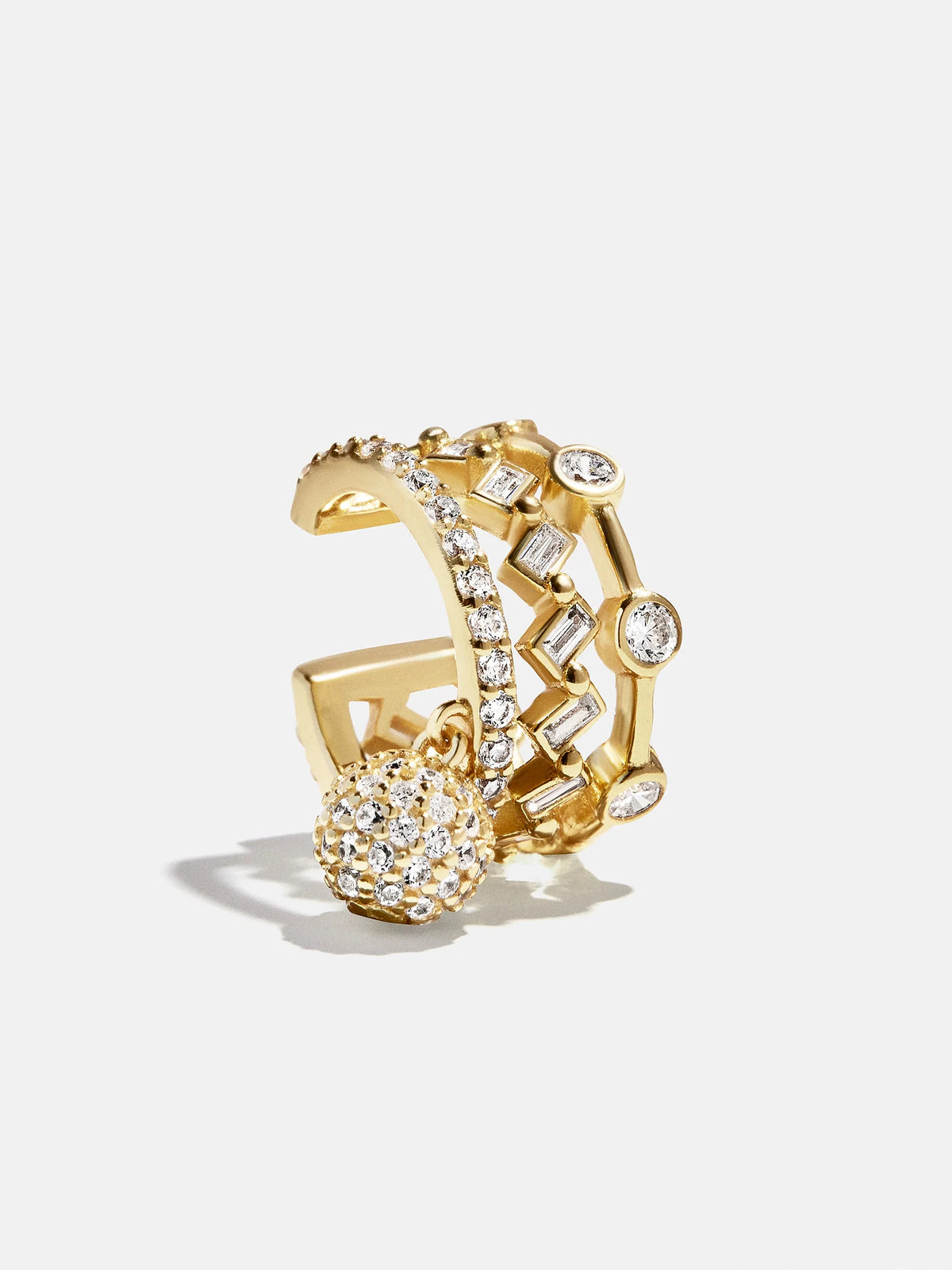 Simone 18K Gold Ear Cuff - Gold/Pavé