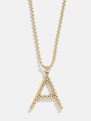 Oversized Initial Pisa Necklace - Gold