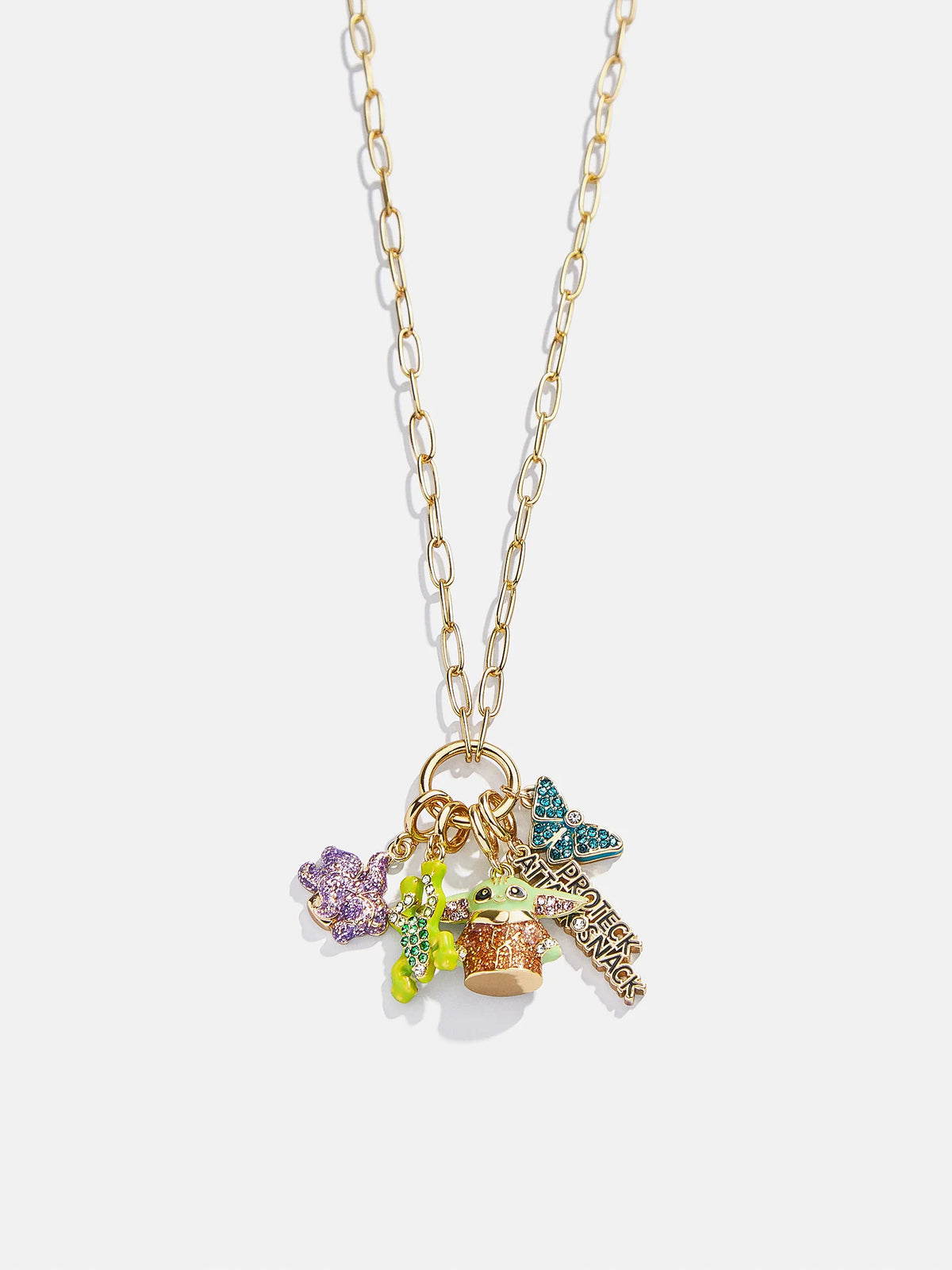 STAR WARS™ GROGU™ Cluster Charm Necklace - Gold/Green