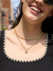 Disney Mickey Mouse Pisa Necklace - Gold/Pavé