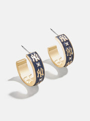WEAR By Erin Andrews X BaubleBar New York Yankees Enamel Hoop Earrings - New York Yankees