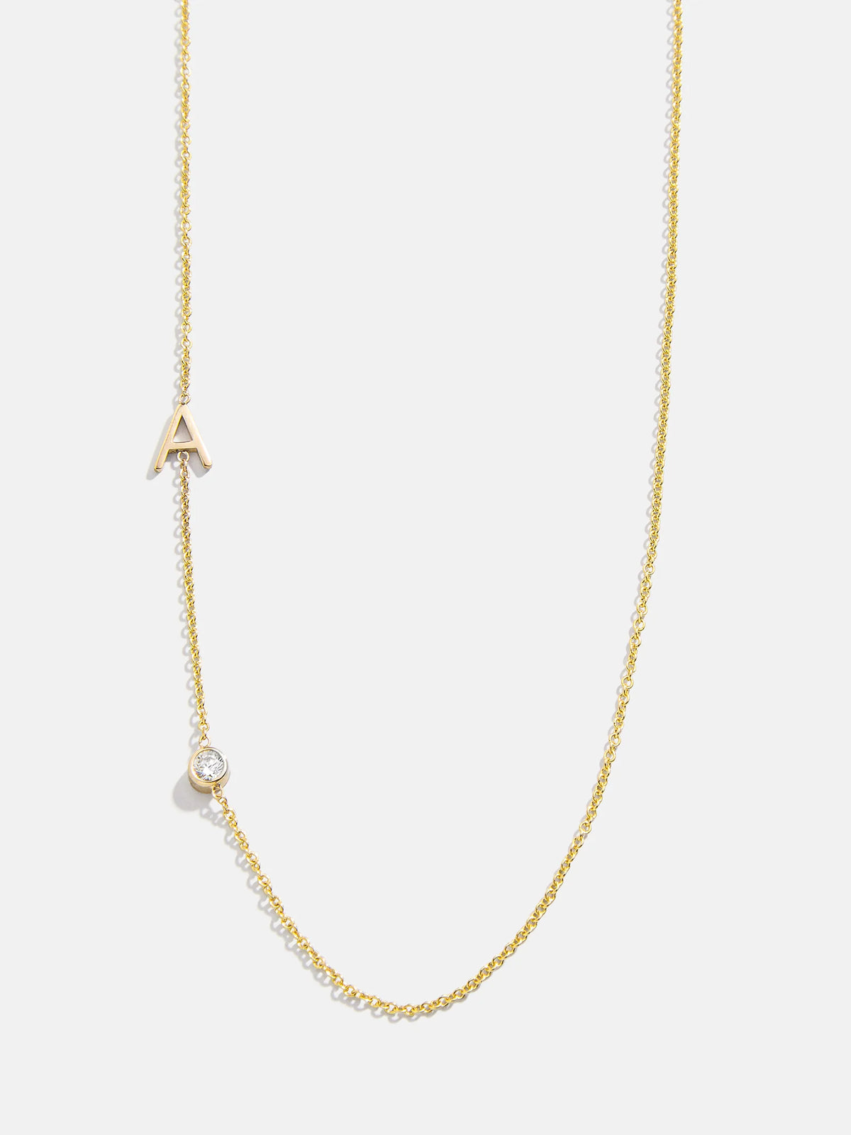 Maya Brenner Monogram Necklace with Diamond - Gold