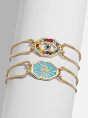 Evil Eye Reversible Bracelet - Gold/Multi