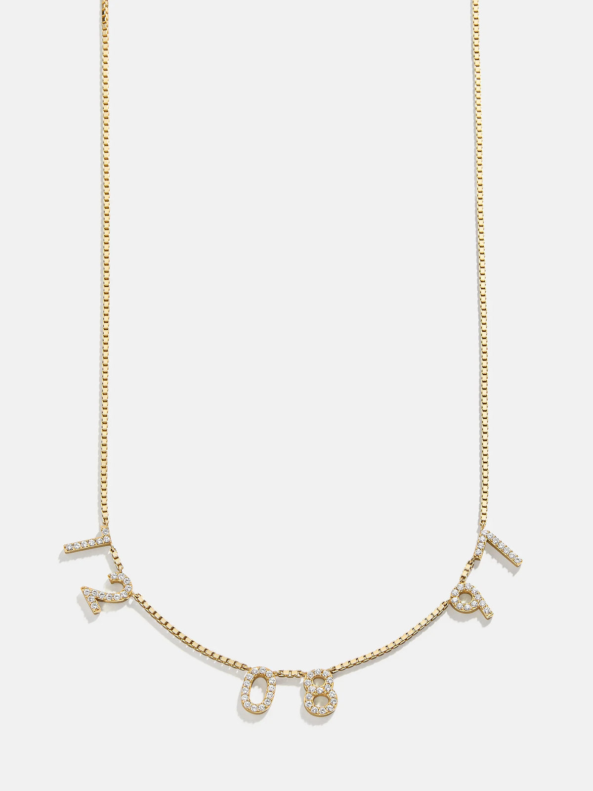 18K Gold Spaced Number Custom Necklace - S