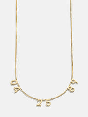 18K Gold Spaced Number Custom Necklace - S