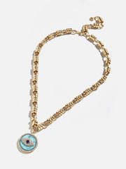 Sohla Evil Eye Statement Necklace - Gold/Turquoise